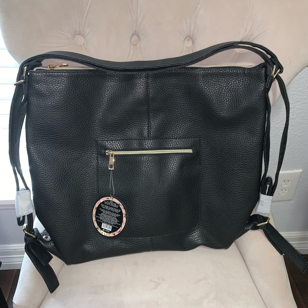 Freak + Floral Black backpack tote